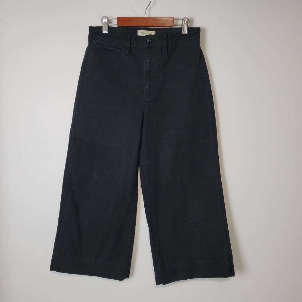 Madewell Emmett Wide-Leg Crop Black High-Rise Jeans Size 26